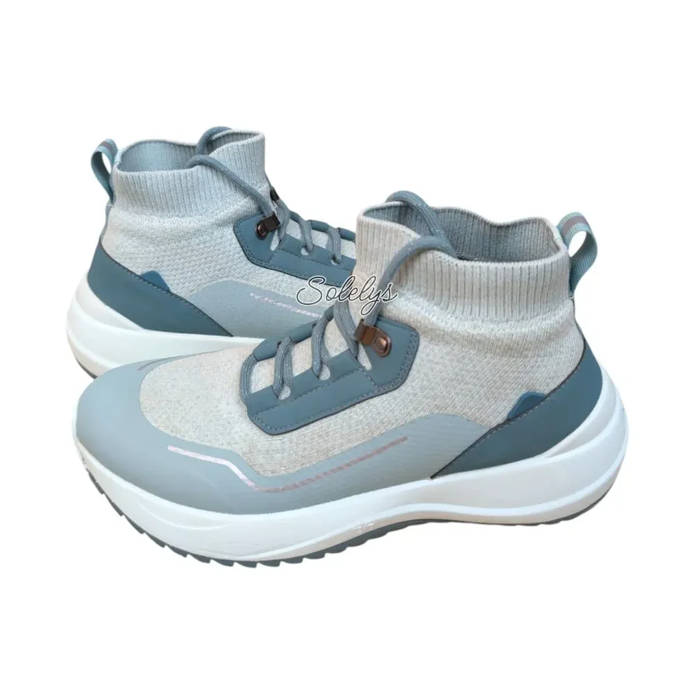 Vessi Stormburst High Top Womens 8 Light Dew Stream Waterproof Knit Sneaker Boot